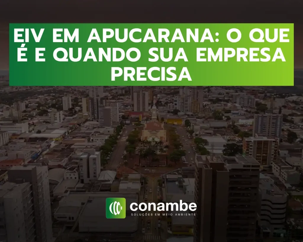 Imagem de uma cidade de Apucarana com destaque para a importância do EIV em ambientes empresariais na região.